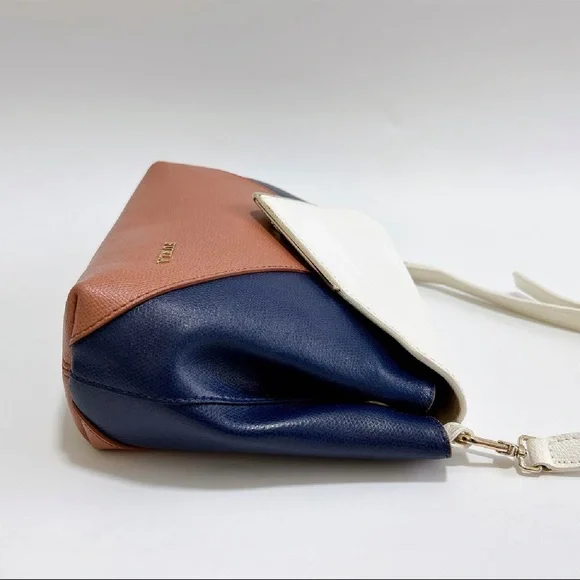 Furla Tricolor Crossbody Bag in Cream, Navy, and Brown - Picture 8 of 16